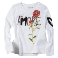 Παιδική μπλούζα Desigual για κορίτσια Amore Άσπρο