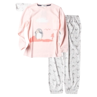 Παιδική πιτζάμα ΕΒΙΤΑ για κορίτσια Penguin Ροζ κοριτσίστικες μοντέρνες άνετες καθημειρνές ελληνικές