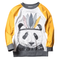 Παιδική μπλούζα New College για αγόρια Panda Κίτρινο αγορίστικα ελληνικά φούτερ μοντέρνα ζεστά