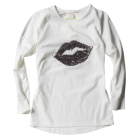 Παιδικό μπλούζα New College για κορίτσια Kiss Άσπρο