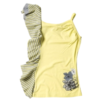 Παιδική μπλούζα New College για κορίτσια Flower Κίτρινο κοριτσίστικες καλοκαιρινές μπλούζες ελληνικές