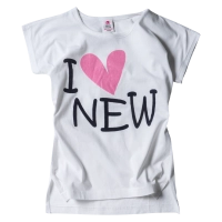 Παιδική μπλούζα New College για κορίτσια I Love New Άσπρο κοριτσίστικες καλοκαιρινές μπλούζες ελληνικές