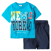 Παιδικό σετ New College για αγόρια New York Γαλάζιο αγορίστικα μοντένρα καλοκαιρινά σετ