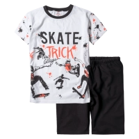 Παιδικό σετ New College για αγόρια Skate Trick Άσπρο καθημερινά αθλητικά ποιοτικά σετ online