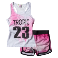 Παιδικό σετ New College για κορίτσια Tropic23 Φούξια καθημερινά κοριτσίστικα αθλητικά online 1
