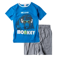 Παιδικό σετ New Collage για αγόρια Monkey Μπλε καθημερινά αγορίστικα ποιοτικά online προσφοράς