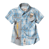 Παιδικό Πουκάμισο Mall Kids Day Γαλάζιο καλοκαιρινά πουκάμισα κοντομάνικα αγορίστικα Online οικονομικά