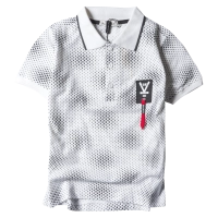 Παιδική μπλούζα Hashtag για αγόρια Triangles Άσπρο αγορίστικες ελληνικές καλοκαιρινές πόλο μπλούζες