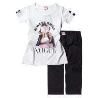Παιδικό σετ New Collage για κορίτσια Vogue Άσπρο κοριτσίστικα μοντέρνα ελληνικά καλοκαιρινά σετ