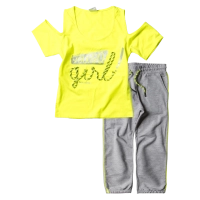 Παιδικό σετ New Collage για κορίτσια You Go Girl Κίτρινο κοριτσίστικα μοντέρνα ελληνικά καλοκαιρινά σετ