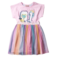 Παιδικό φόρεμα για κορίτσια Be Creative Ροζ κοριτσίστικα φορέματα με unicorn πολύχρωμα τουτού φούστα
