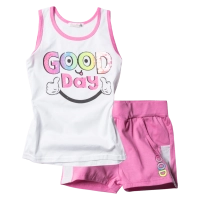 Παιδικό σετ για κορίτσια Good Day Άσπρο Ροζ κοριτσίστικα καλοκαιρινά μοντέρνα σετ οικονομικά