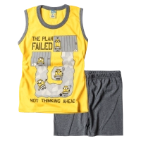 Παιδική πιτζάμα Like για αγόρια The Plan Failed Κίτρινο αγορίστικες καλοκαιρινές πιτζάμες ελληνικές