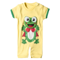 Βρεφικό φορμάκι για αγόρια Frog Κίτρινο αγορίστικα καλοκαιρινά φορμάκια με στάμπα