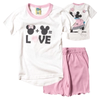 Παιδική πιτζάμα Like για κορίτσια Mini Love Άσπρο κοριτσίστικες καλοκαιρινές μοντέρνες ελληνικές πιτζάμες
