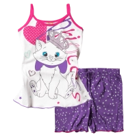 Παιδική πιτζάμα Like για κορίτσια Queen Cat Άσπρο κοριτσίστικες καλοκαιρινές μοντέρνες ελληνικές πιτζάμες