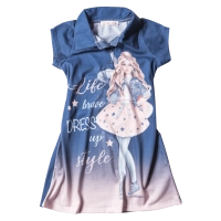 Παιδικό φόρεμα για κορίτσια Dress Up Μπλε κοριτσίστικα φορέματα καλοκαιρινά καλό ντύσιμο αμάνικα φθηνά οικονομικά