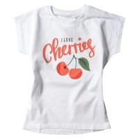 Παιδική μπλούζα Name it για κορίτσια Cherries Άσπρο κοριτσίστικες κοντομάνικες μπλούζες οικονομικές