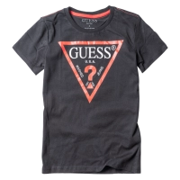 Παιδική μπλούζα GUESS unisex QuestionMark Mαύρο αγορίστικη και κοριτσίστικη κοντομάνικη επώνυμη ποιοτική μοντέρνα ιδιαίτερη
