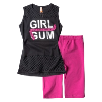 Παιδικό σετ Reflex για κορίτσια Girl Gym Μαύρο καθηνερινό κοριτσίστικο με βερμούδα online 1