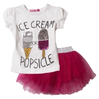 Παιδικό σετάκι για κορίτσια Ice Cream φούξια μοντέρνα σετ με φούστα tutu για κορίτσια ετών με παγιέτες τούλι online