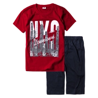Παιδικό σετ για αγόρια NYC κόκκινο αγορίστικο άνετο καθημερινό οικονομικό φτηνό για το σχολείο αθλητικό ετών
