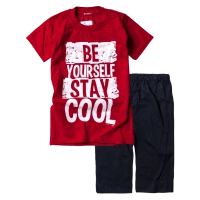 Παιδικό σετ για αγόρια Stay Cool κόκκινο αγορίστικο άνετο καθημερινό οικονομικό φτηνό για το σχολείο αθλητικό ετών