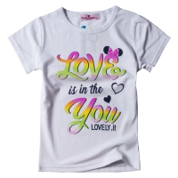 Παιδική μπλούζα για κορίτσια Μini Love Άσπρο χαριτωμένο κοριτσίστικο κοντομάνικο online
