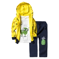 Βρεφικό σετ φόρμας για αγόρια Pineapple κίτρινο αγορίστικο μοντέρνο με κουκούλα με ζακέτα μηνών αθλιτικό ελαστικό