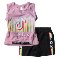 Παιδικό σετ Εβίτα για κορίτσια TIK TOK Ροζ καθημερινό κοριτσίστικο για βόλτα με σόρτς online