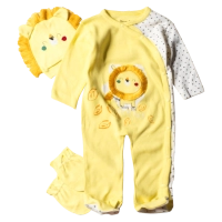 Βρεφικό φορμάκι για αγόρια Lion κίτρινο χαριτωμένο λιονττράκι δωράκι μωρό ολόσωμο