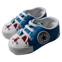 Βρεφικά παπούτσια αγκαλιάς για αγόρια Star Rabit θαλασσί αγορίστικο άνετο για βόλτα δώρο νεογέννητα τύπου converse all star 