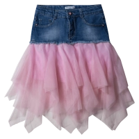 Παιδική φούστα για κορίτσια tutu jean ροζ κοριτσίστικη για γιορτή για εκδήλωση μοντέρνα με τούλι 