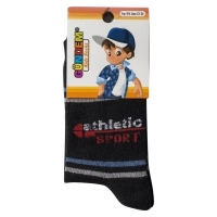Παιδικές κάλτσες για αγόρια Athletic Μαύρο αγορίστικες αθλητικές με σχέδιο happy socks ζεστές φτηνές