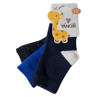 Παιδικές κάλτσες για αγόρια Yanoir Μπλε λάστιχο αγορίστικες ριγέ με αστέρια ψιλές για παιδάκια ζεστό 1