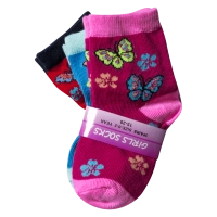 Παιδικές κάλτσες για κορίτσια Butterfly Φούξια κοριτσίστικη ζεστή πολύχρωμες happy socks 1