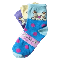 Παιδικές κάλτσες για κορίτσια Bear2 Μπλε Πουα κοριτσίστικες μοντέρνες ποιοτικές καθημειρνές πολύχρωμες φθηνές