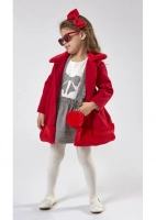 Παιδικό παλτό ΕΒΙΤΑ για κορίτσια RedHood κόκκινο κοριτσίστικο παλτό επώνυμο ποιοτικό ελληνικό ζεστό από 1 έως 6 ετών