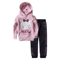 Παιδικό σετ φόρμας New College για κορίτσια Meow Ροζ