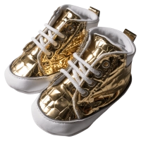 Βρεφικά παπούτσια για κορίτσια Metalic Χρυσό κοριτσίστικα μποτάκια με κορδόνια γυαλιστερά μοντέρνα