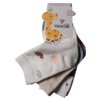 Βρεφικές κάλτσες Yanoir για κορίτσια Heart3 σετ 3 ζευγάρια κοριτσίστικο οικονομικό ελαστικό με σχέδια 