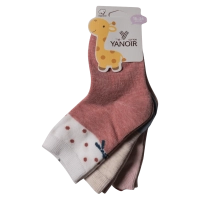 Βρεφικές κάλτσες Yanoir για κορίτσια Bow2 σετ 3 ζευγάρια κοριτσίστικο οικονομικό ελαστικό μοντέρνο με σχέδια 