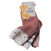 Βρεφικές Κάλτσες Yanoir για κορίτσια Bow σετ 3 ζευγάρια κοριτσίστικο οικονομικό ελαστικό ριγέ άνετο 