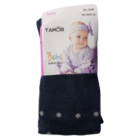 Βρεφικό καλσόν για κορίτσια Yanoir Bebe Μπλε Πουά κοριτσίστικο ποιοτικό χοντρό χειμερινό μοντέρνο