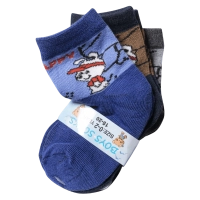 Βρεφικές κάλτσες Happy για αγόρια σετ 3 ζευγάρια αγορίστικες με σχέδια χειμερινές οικονομικές 