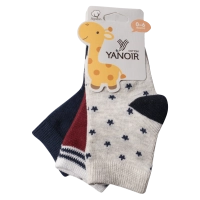 ΦΟΒΕΡΕΣ Βρεφικές κάλτσες για αγόρια Stripes5 σετ 3 ζευγάρια αγορίστικη μοντέρνα οικονομική άνετη 