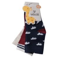 Βρεφικές κάλτσες για αγόρια Stripes σετ 3 ζευγάρια αγορίστικες ποιοτικές μοντέρνες με σχέδια