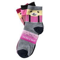 Παιδικές κάλτσες για κορίτσια Small Bear Stripes σετ 3 ζευγάρια κοριτσίστικες ποιοτικές μοντέρνες με σχέδια