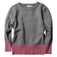 Παιδική μπλούζα Name it για κορίτσια Knitted Γκρι-Ροζ