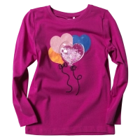 Παιδική μπλούζα Name it για κορίτσια Heart Balloons Φούξια